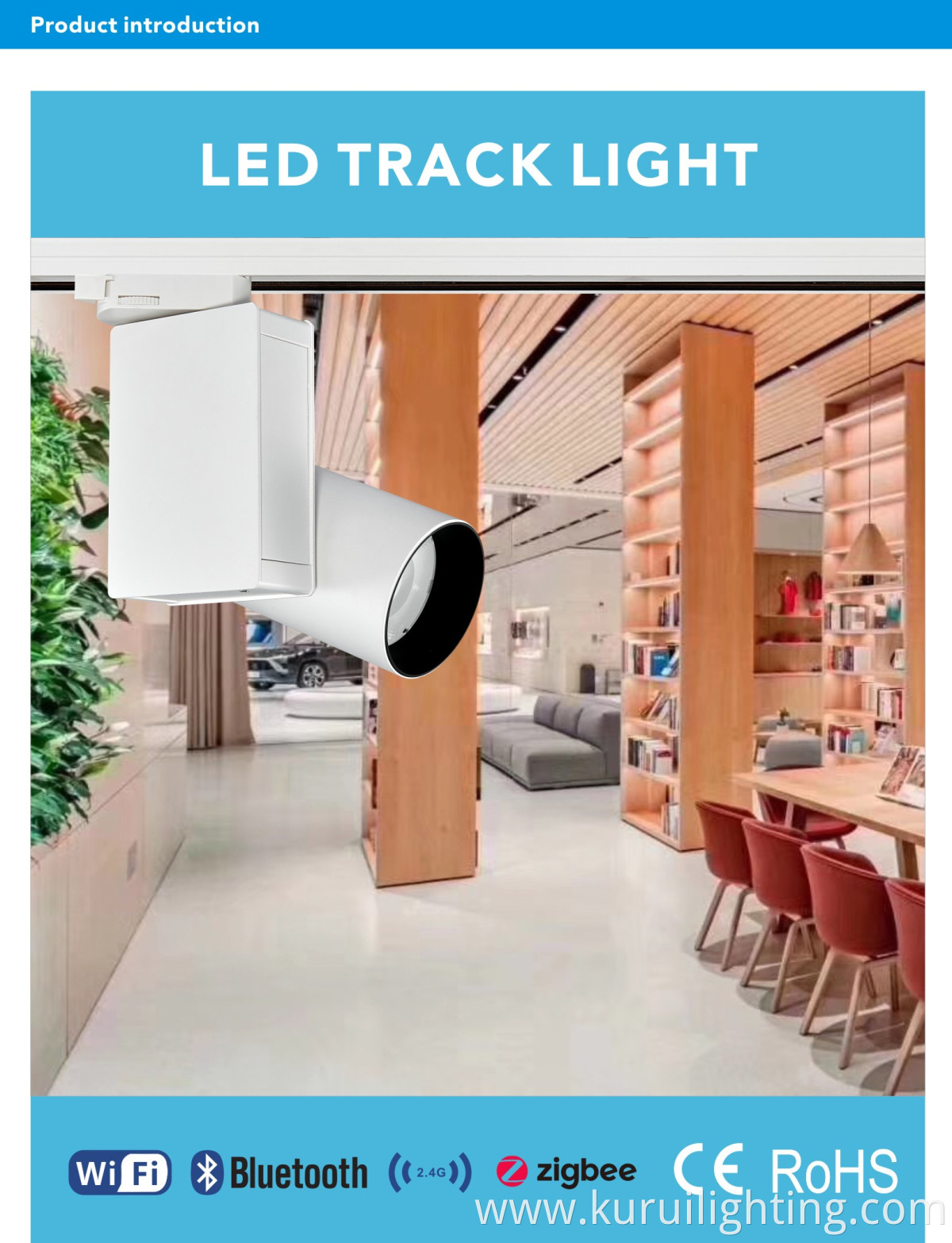 30W led track rail lighting high lumen led track light for showroom hotel art gallery led rail system light